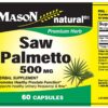 Etiqueta suplementaria Mason Natural Saw Palmetto 500mg