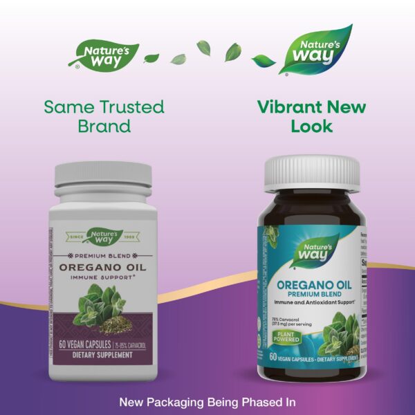 Etiqueta suplemento aceite de orégano Nature’s Way