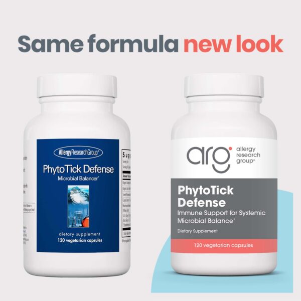 Etiqueta frontal suplemento Allergy Research Group Phyto Tick Defense