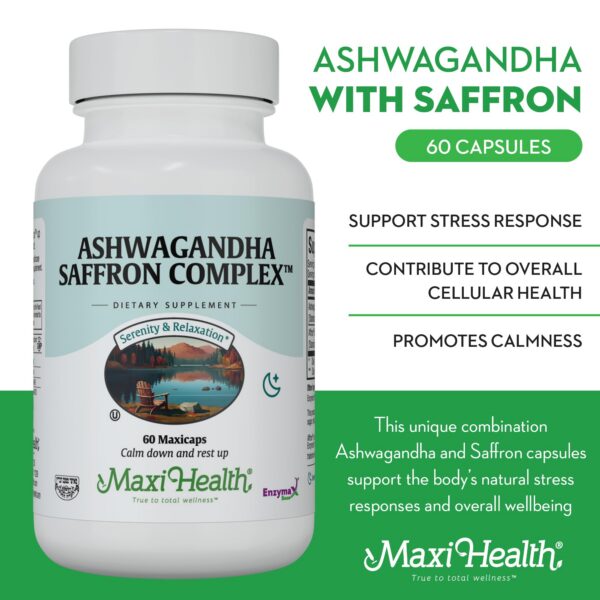 Version 1.0.0 Etiqueta suplemento Ashwagandha con azafrán Maxi Health
