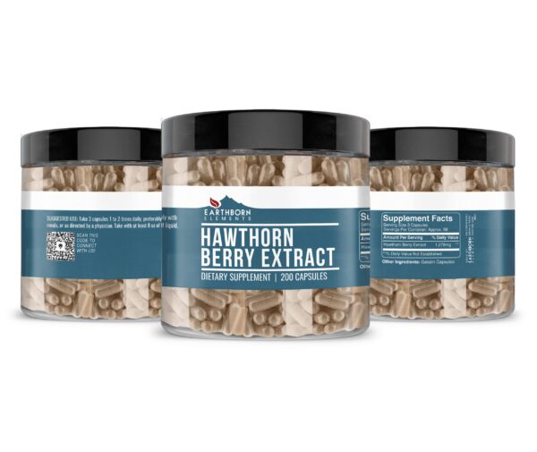 Etiqueta del suplemento de baya de espino Earthborn Elements