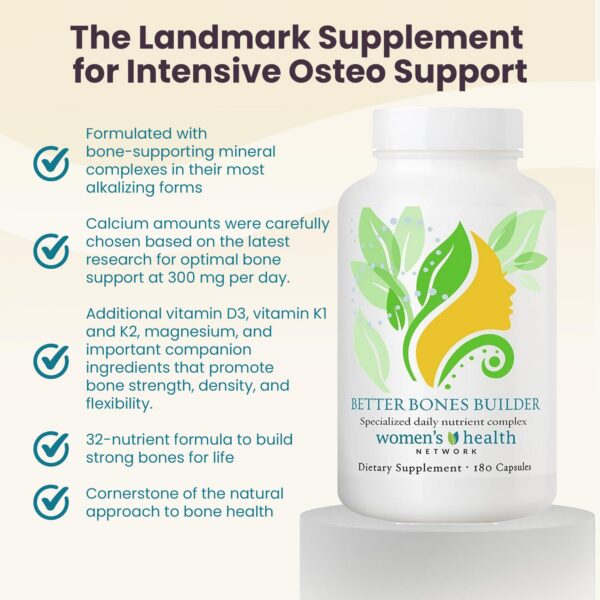 Etiqueta del suplemento Better Bones Builder huesos fuertes