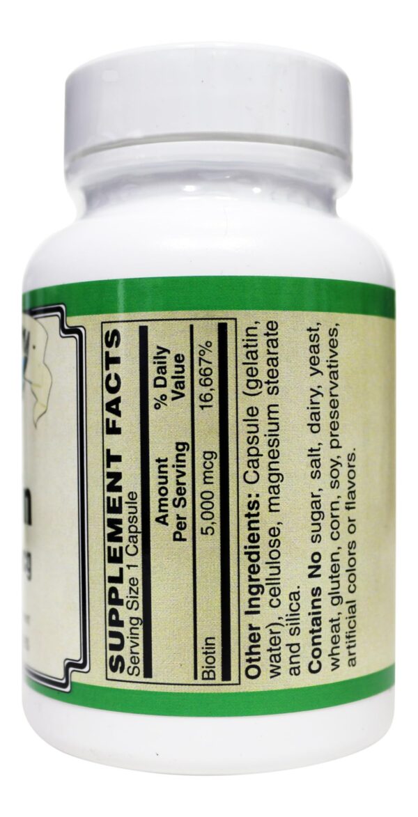 Etiqueta suplemento biotina 5000 mcg AlchePharma