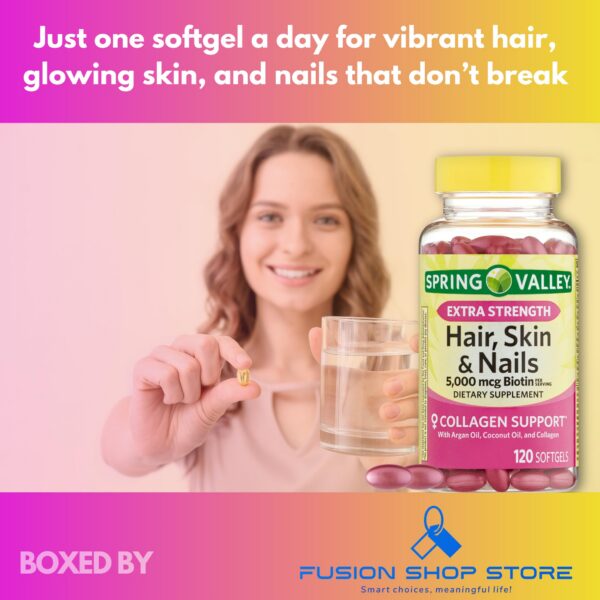 Etiqueta del suplemento Biotina Spring Valley 5000mcg fuerza extra
