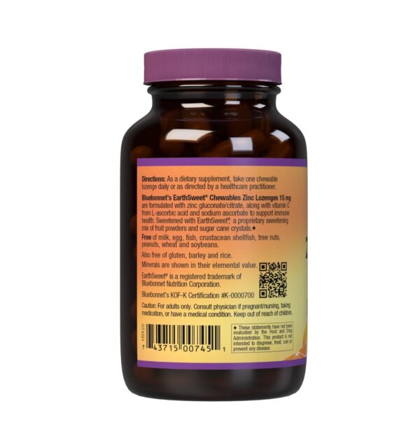 Version 1.0.0 Etiqueta suplemento Bluebonnet Zinc 15mg vitamina C
