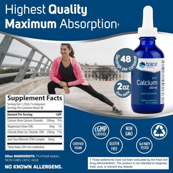 Version 1.0.0 Etiqueta del suplemento calcio Trace Minerals para salud ósea