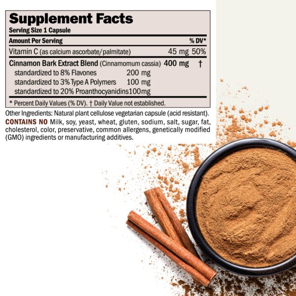 Extracto estandarizado de corteza de canela 400mg