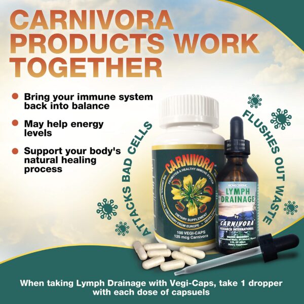 Etiqueta del suplemento Carnivora Vegi-Caps con ingredientes naturales