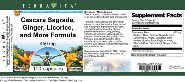 Etiqueta suplemento Cascara Sagrada TerraVita