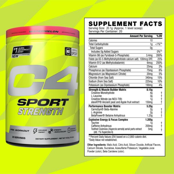 Etiqueta suplemento Cellucor C4 Sport Strength