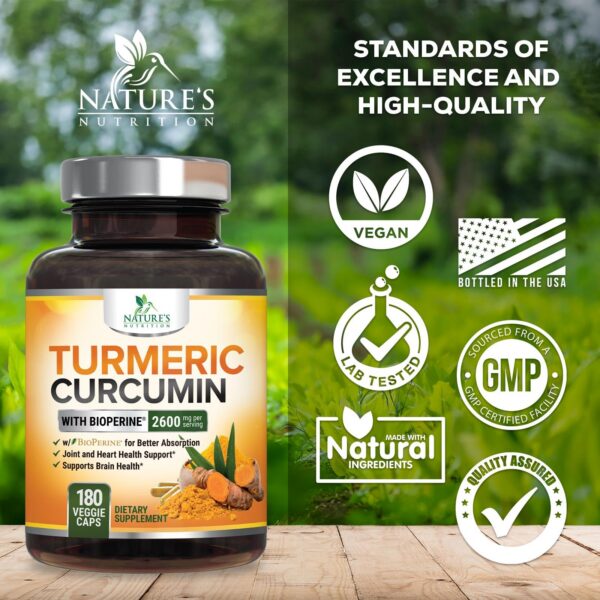 Etiqueta suplemento cúrcuma 2600mg con BioPerine Pimienta Negra
