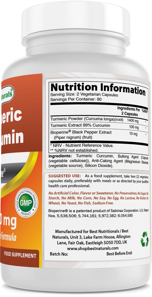 Cápsulas de extracto de alcachofa 10000 mg y cúrcuma
