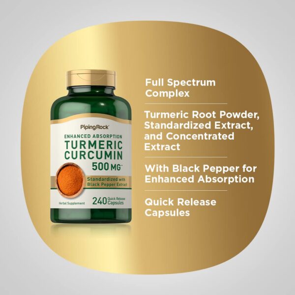 Etiqueta suplemento cúrcuma curcumina y bioperine