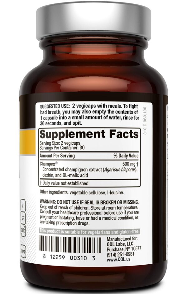 Version 1.0.0 Etiqueta suplemento para eliminar olor corporal y mal aliento