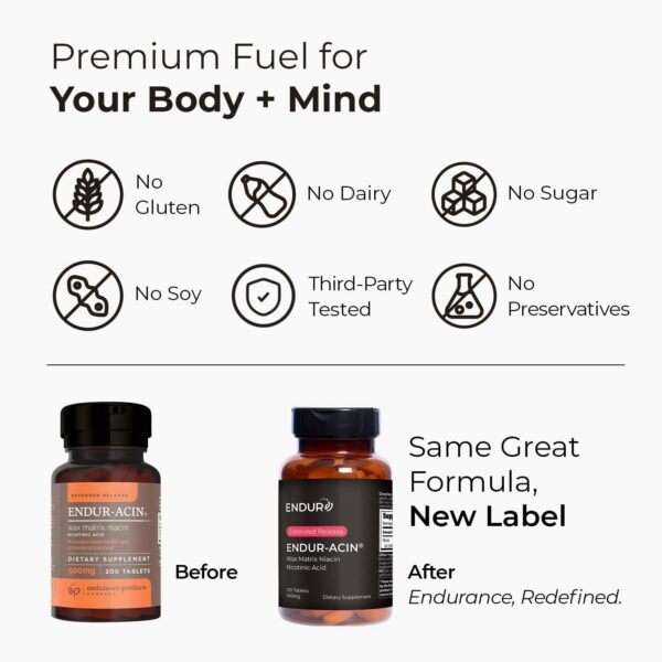 Version 1.0.0 Endurance niacina vegana apoyo corazón y colesterol saludable 100 tab