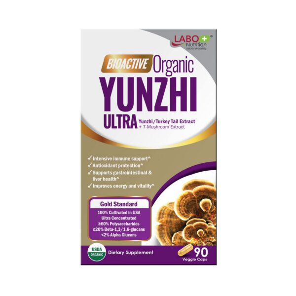 Etiqueta de suplemento extracto 7 hongos orgánicos 90 cápsulas