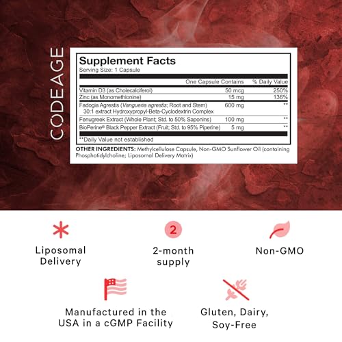 Version 1.0.0 Etiqueta de suplemento Fadogia Agrestis Liposomal Codeage