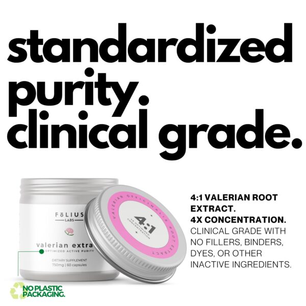 Etiqueta suplemento FOLIUS LABS valeriana raíz 4:1