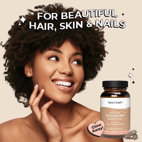 Etiqueta suplemento Future Kind vitaminas veganas y colágeno