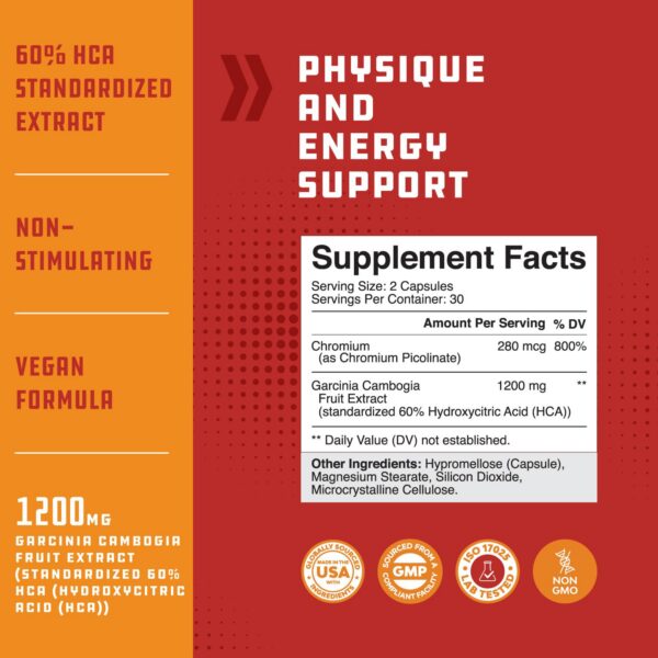 Etiqueta suplemento Garcinia Cambogia bloquea carbohidratos