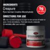 Etiqueta del suplemento German Creatine Creapure 270g