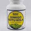 Etiqueta frontal del suplemento Ginkgo y Gotu Kola Brahmi