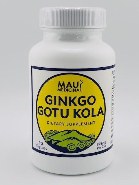 Etiqueta frontal del suplemento Ginkgo y Gotu Kola Brahmi