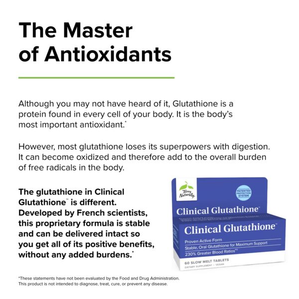 Etiqueta frontal suplemento Glutatión Terry Naturally clinical 300mg