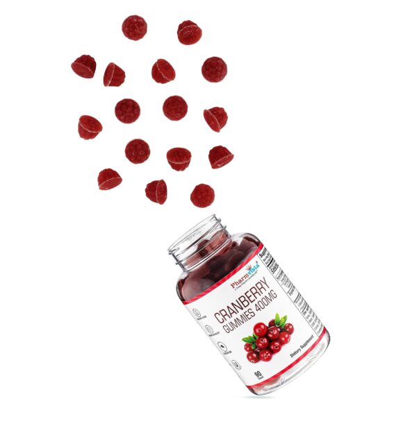 Etiqueta suplemento gomitas de arándano Pharmvista vegano