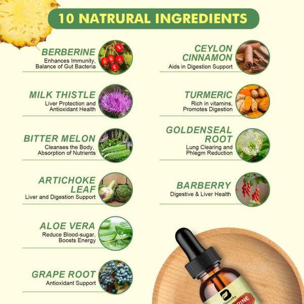 Etiqueta suplemento gotas b beworths berberina y canela