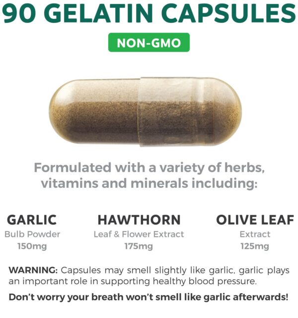 Etiqueta del suplemento Healths Harmony para presión arterial