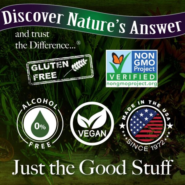 Version 1.0.0 Detrás etiqueta suplemento herbal Echinacea Goldenseal Nature's Answer