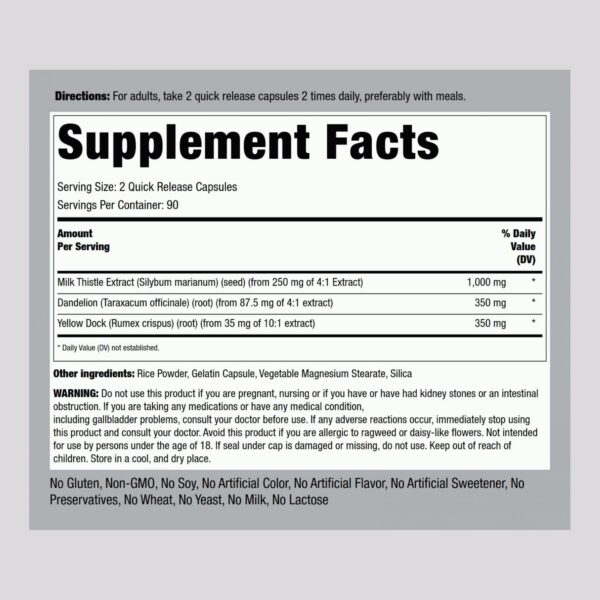 Etiqueta suplemento herbal Piping Rock 180 cápsulas