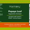 Version 1.0.0 Etiqueta suplementaria hoja de papaya máxima bioactividad Harmony