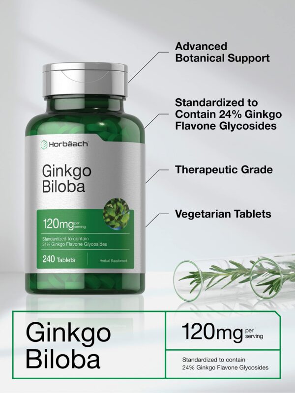 Etiqueta suplemento Horbäach Ginkgo Biloba estandarizado
