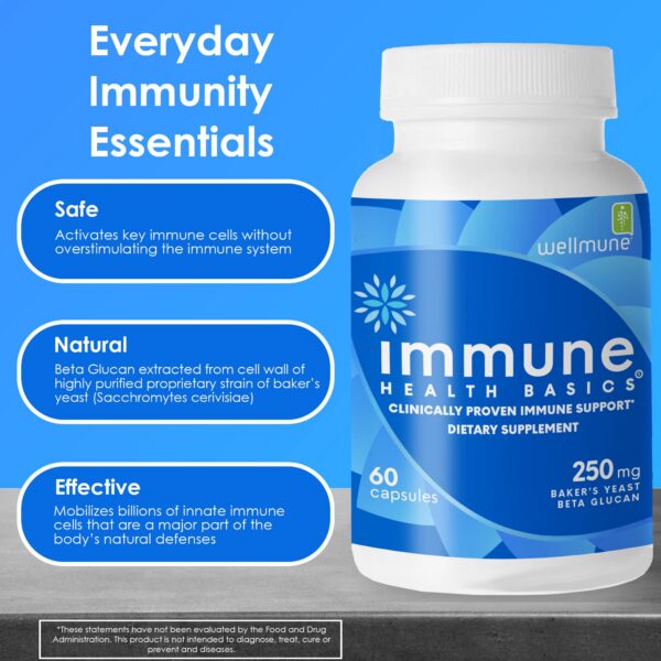 Etiqueta del suplemento Immune Health Basics beta glucano
