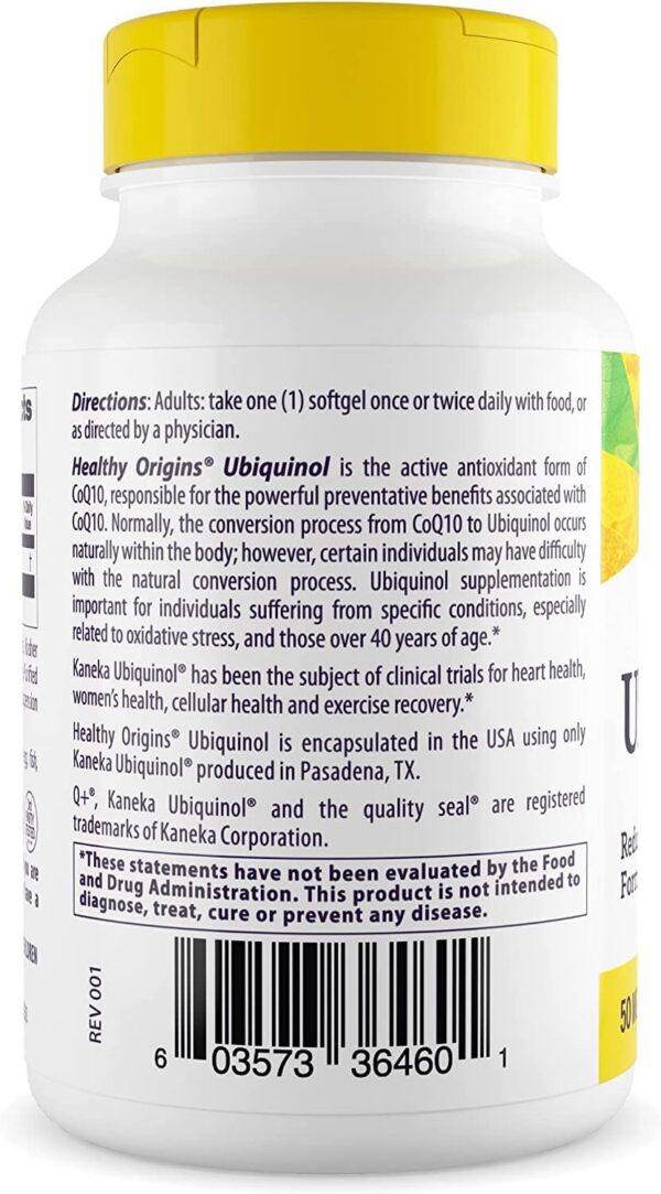 Version 1.0.0 Etiqueta frontal del suplemento Kaneka Ubiquinol para energía celular