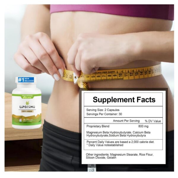 Etiqueta del suplemento Lipo-zeme BHB fórmula cápsulas