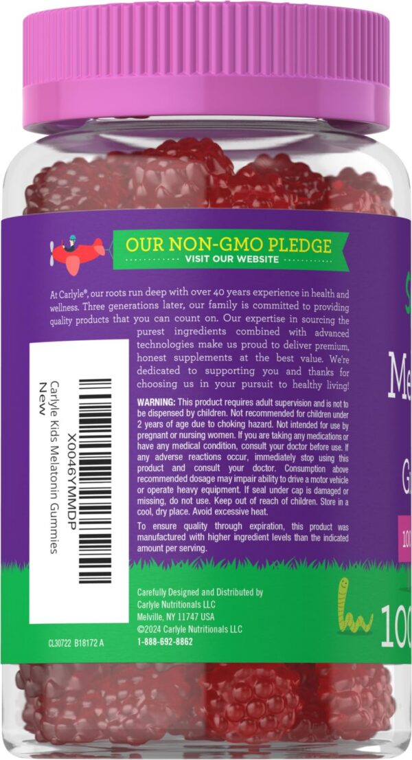 Etiqueta suplemento melatonina niños Carlyle 1mg vegano