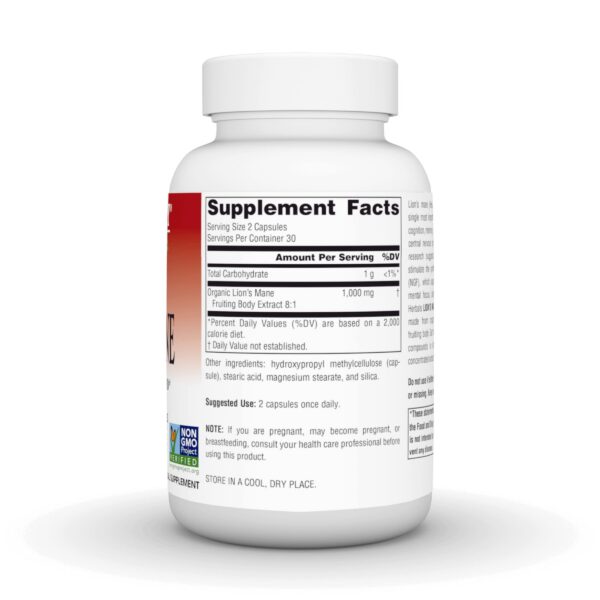 Etiqueta suplemento Melena de León Planetary Herbals 1000mg