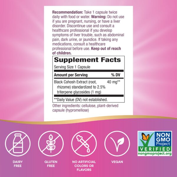 etiqueta suplemento menopausia black cohosh