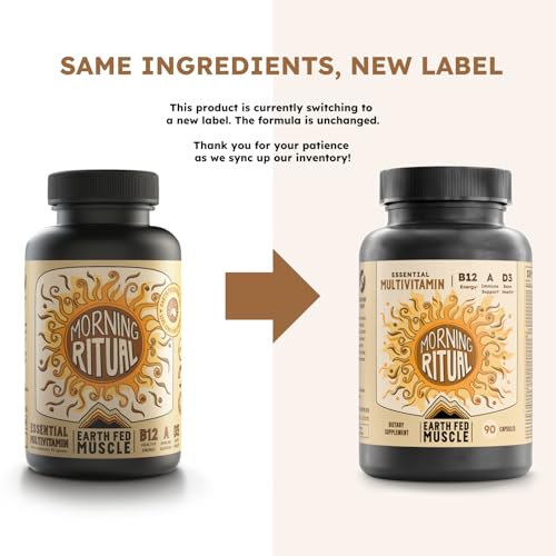 Version 1.0.0 Etiqueta del suplemento Morning Ritual Earth Fed Muscle