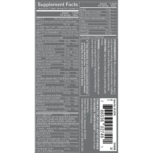 Version 1.0.0 Etiqueta de suplemento multivitamínico The Vitamin Shoppe Ultimate Man