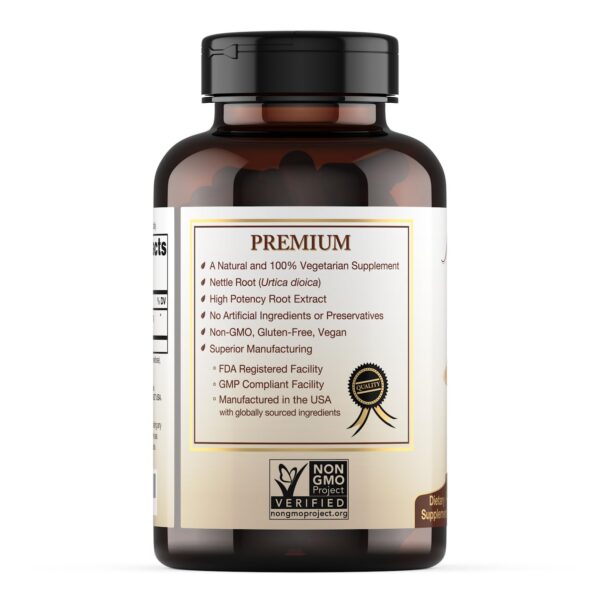 Etiqueta del suplemento Natural Choice de ortiga raíz alta potencia