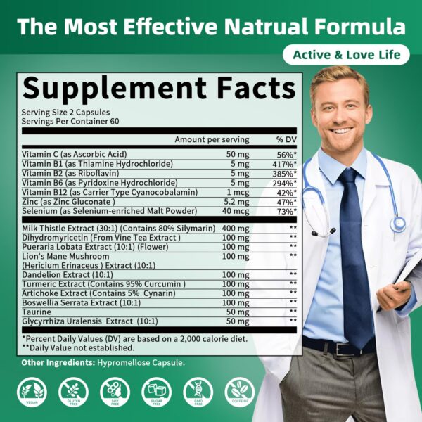 Etiqueta suplemento natural GreenPeople limpieza hepática