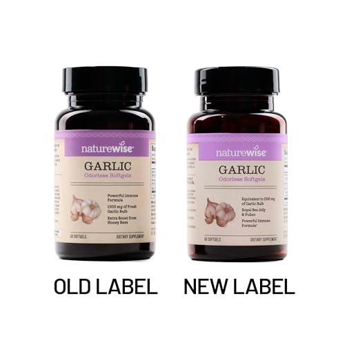 Version 1.0.0 Etiqueta de suplemento NatureWise ajo sin olor