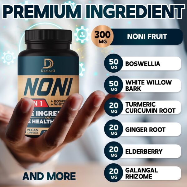 Version 1.0.0 Etiqueta suplemento Noni con ingredientes naturales para bienestar