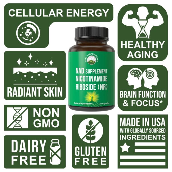 Etiqueta suplemento NR Peak Performance para NAD+