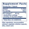 Etiqueta del suplemento NT2 Collagen para articulaciones sanas
