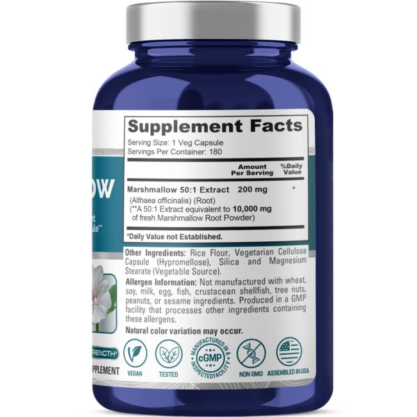 Version 1.0.0 Etiqueta del suplemento NusaPure extracto de malvavisco